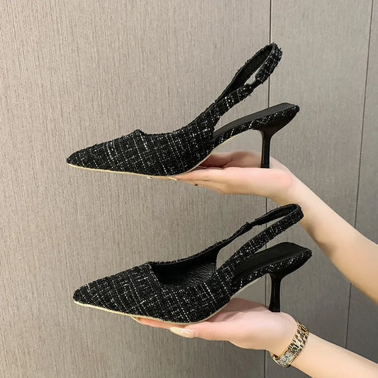 Sea Salt Blue Pointed High Heel Sandals – Fashion Casual Women's Shoes