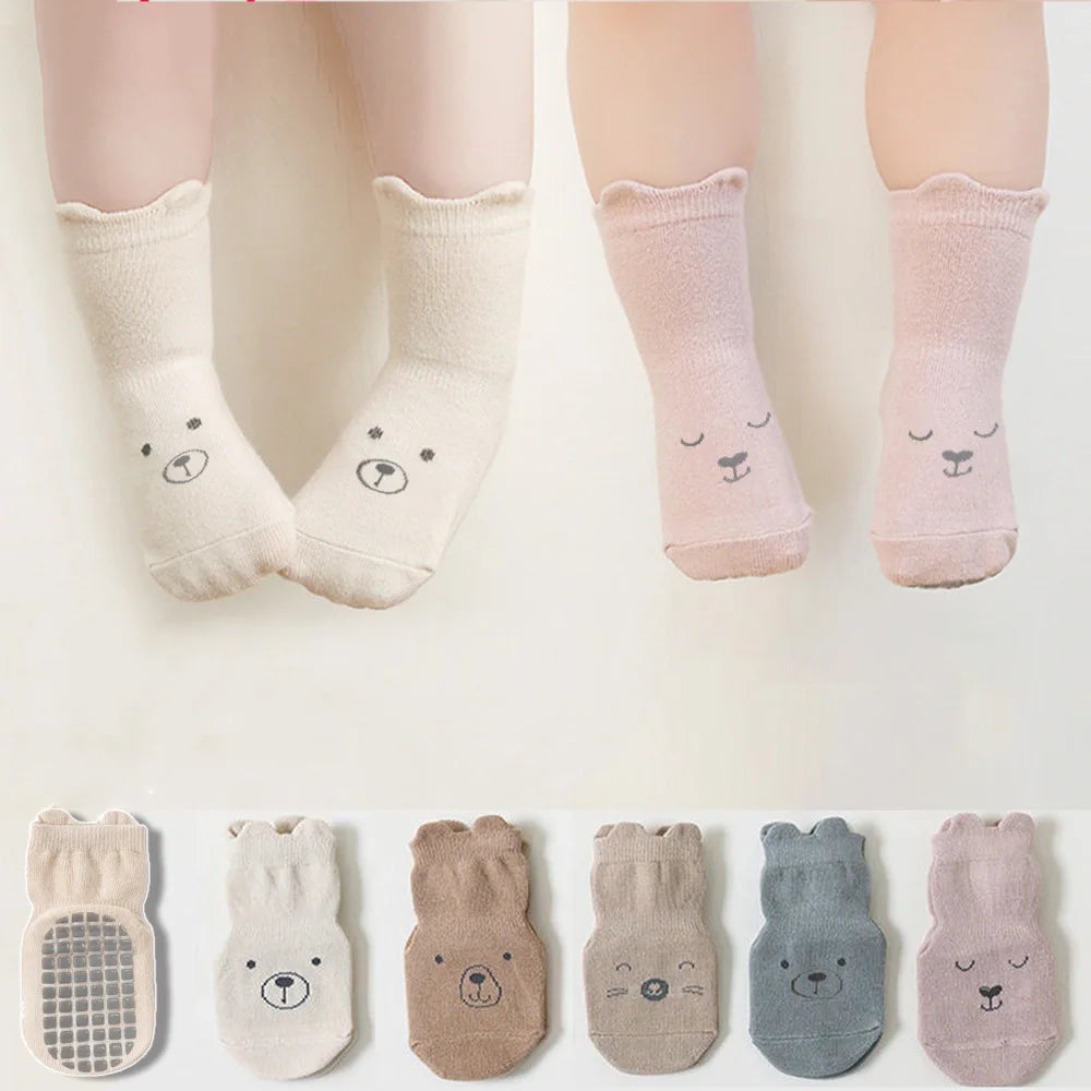 3 Pairs Cartoon Baby Anti-Slip Socks