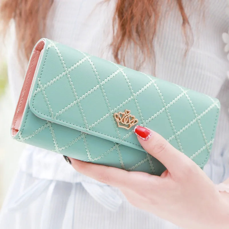 Women’s PU Leather Long Wallet – Large Capacity Card, Phone & Coin Holder