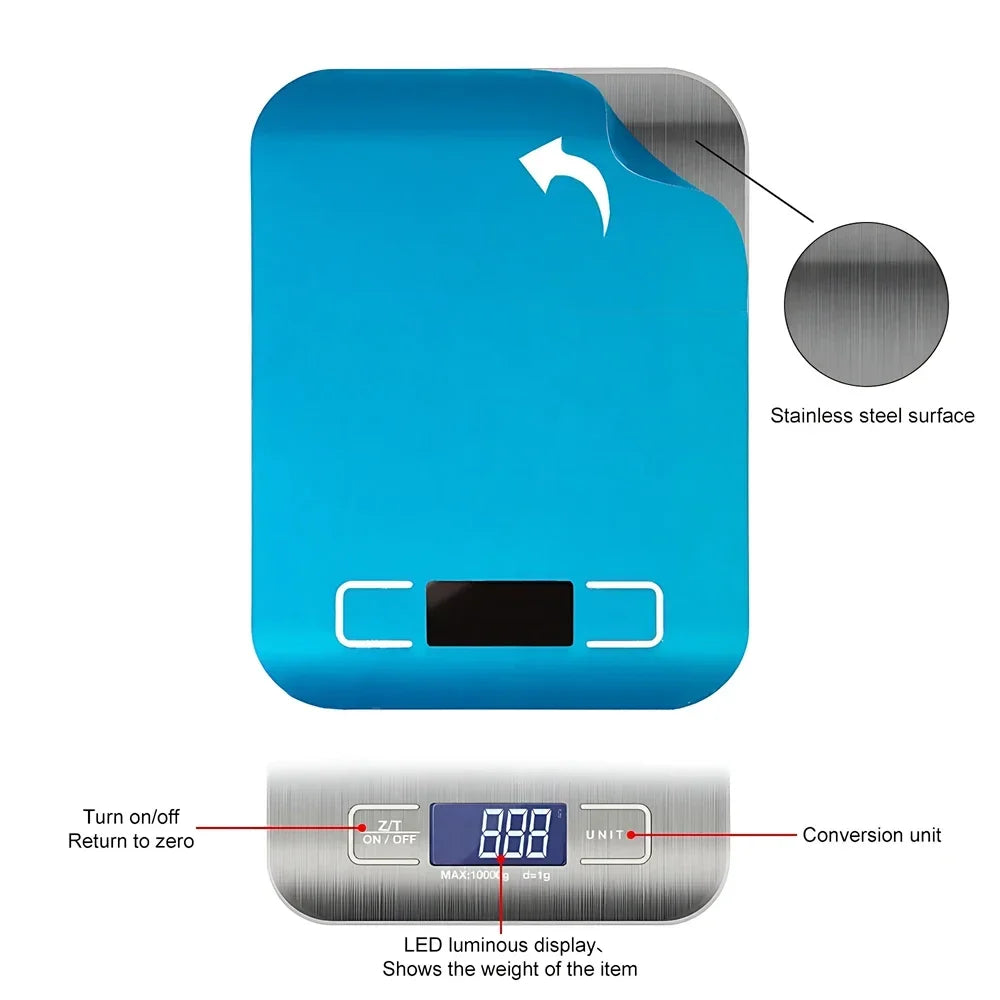 Portable Digital Kitchen Scale – LCD Display & USB Charging