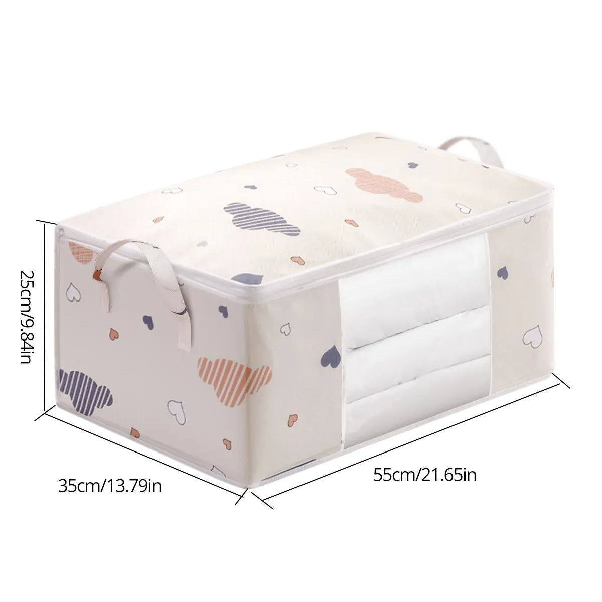 Large Capacity Clothes Storage Bag — Foldable Organizer with Reinforced Handles & Sturdy Zipper for Bedding and Blankets