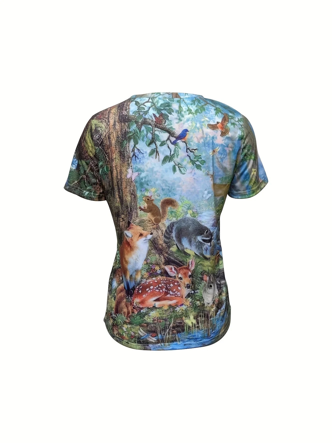 2024 Women's Oversized Animal Print T-Shirt | Trendy Summer Crew Neck Blouse