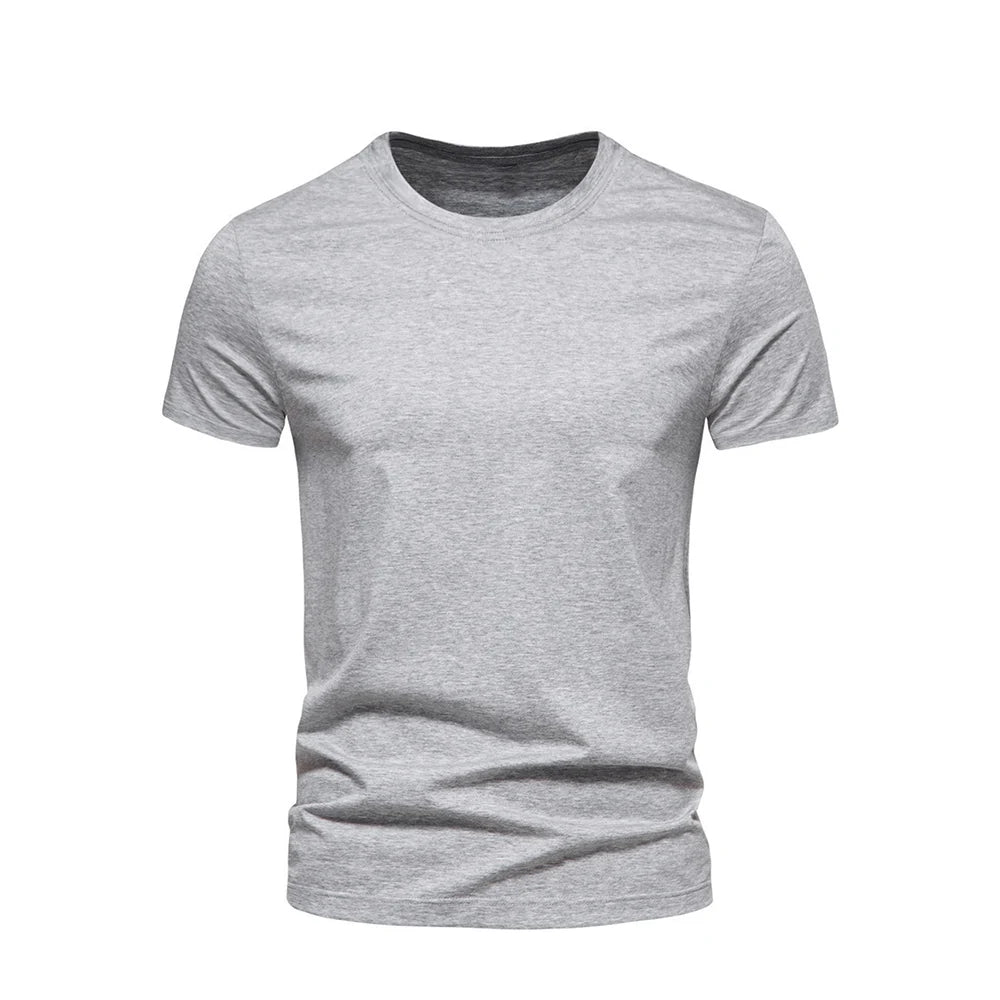 Men's Fashion Cotton Tshirt– Unisex, Short Sleeve, Casual, Solid Color, O-Neck