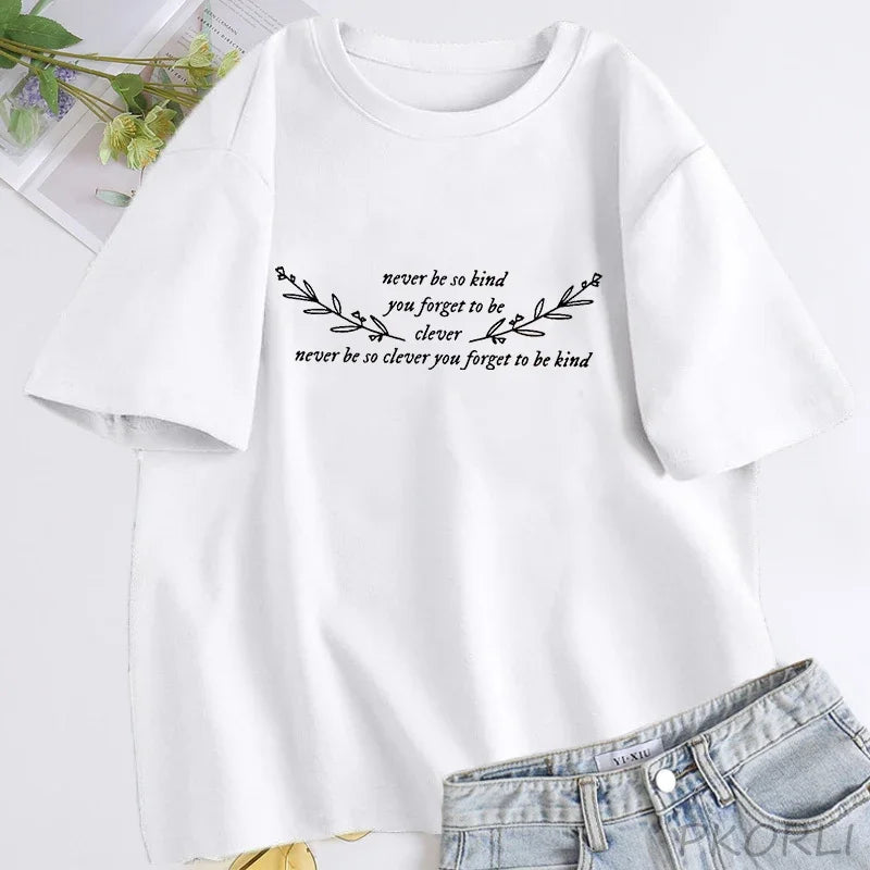 Women’s “Never Be So Clever” Cotton T-Shirt – Short Sleeve Streetwear