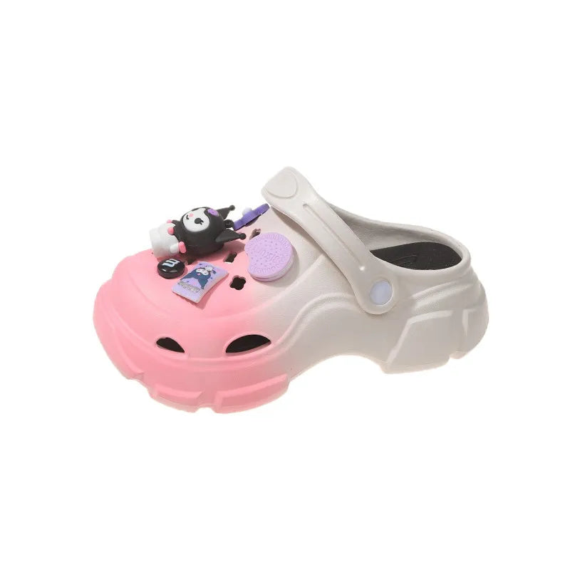 Kids Cartoon Sandals – Sanrio Cinamolol & Kurumi Soft Sole Beach Slippers for Girls