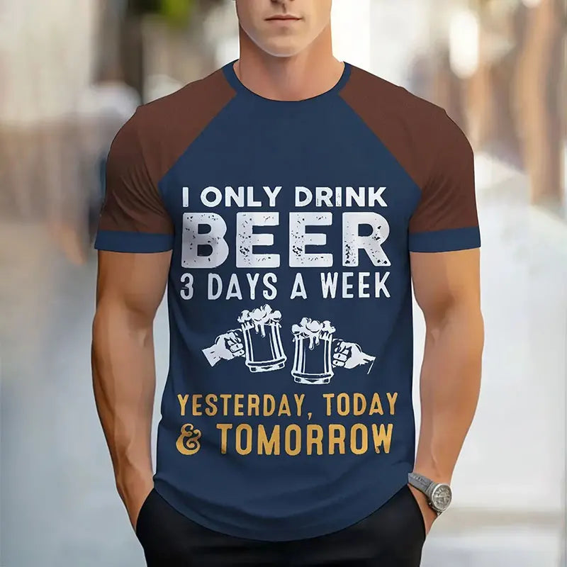 Men's Summer Gradient Print T-Shirt – Breathable, Short Sleeve, Casual Style