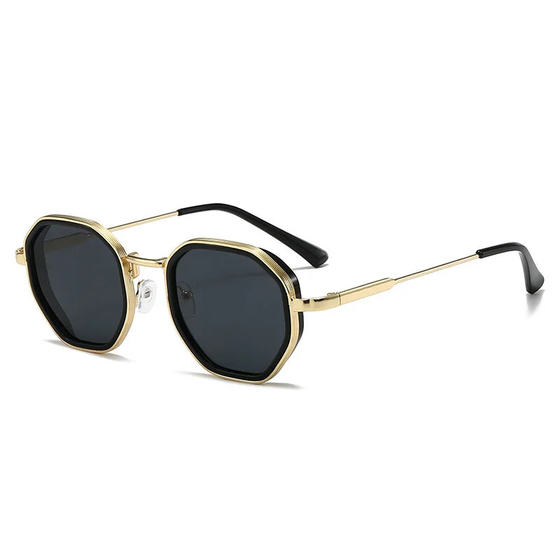 Unisex Retro Square Metal Sunglasses