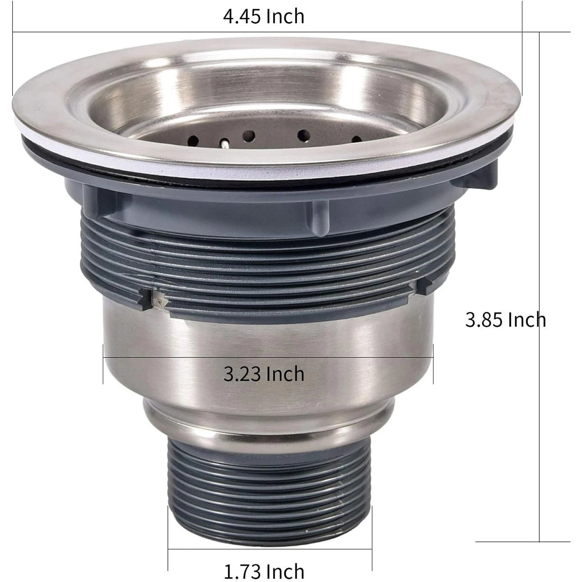 3.5-inch Kitchen Sink Drain Assembly – Removable Filter Basket, Sealing Plug & Tailpiece