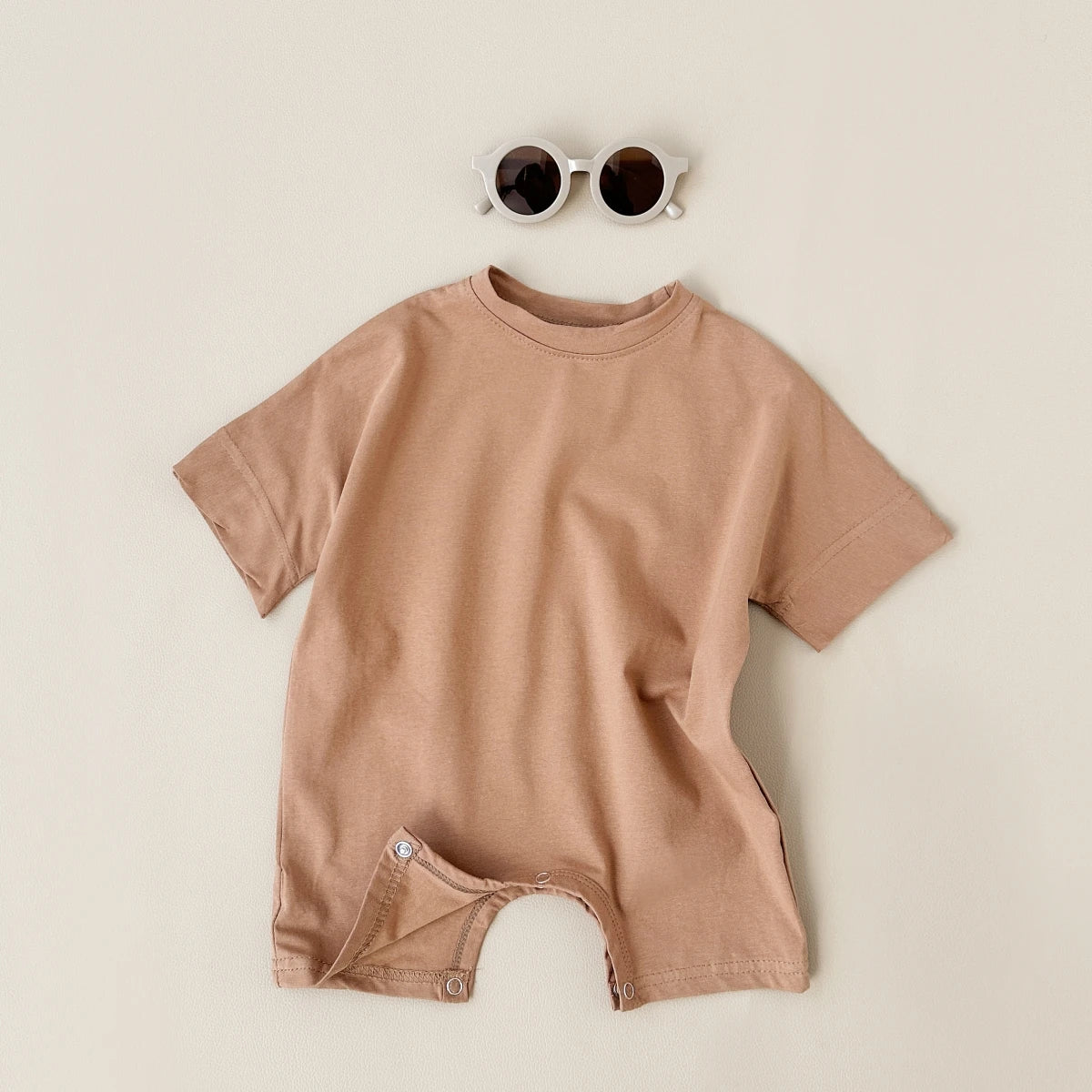 Baby Boy Romper — Summer Newborn Short Sleeve Ribbed Jumpsuit Playsuit