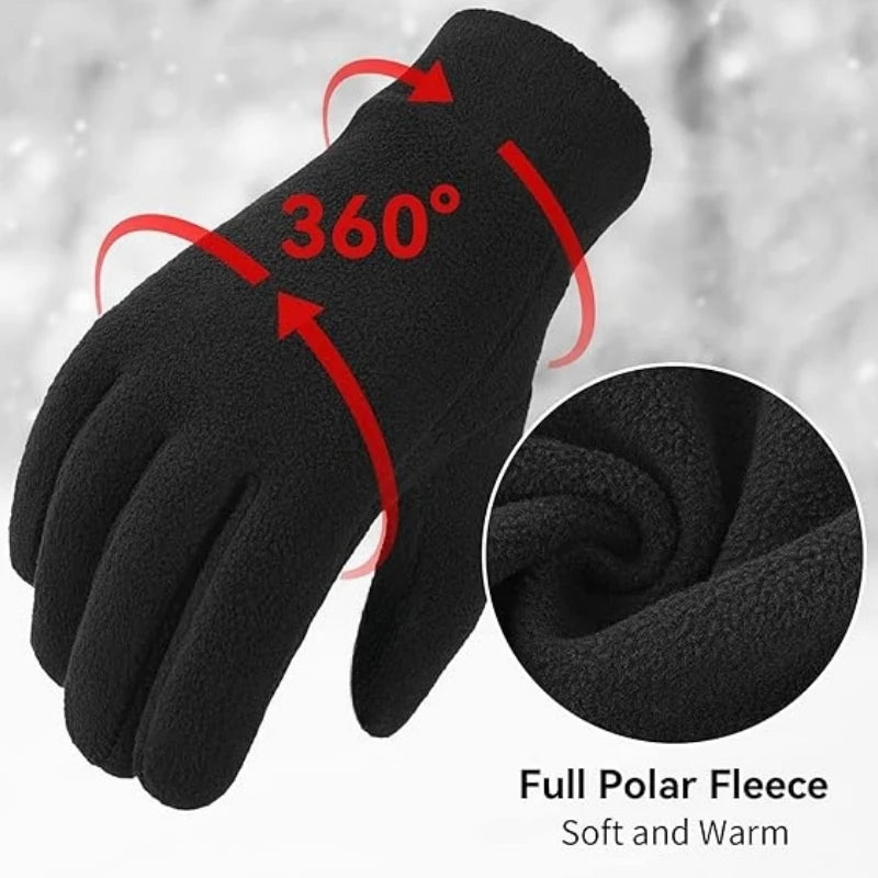 Touchscreen Winter Gloves – Thermal Fleece for Cold Weather Running & Hiking