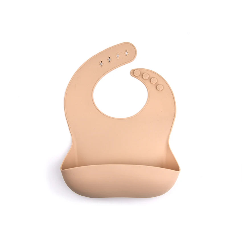 High Quality Food Grade Soft Waterproof Silicone Baby Bib With Food Catcher