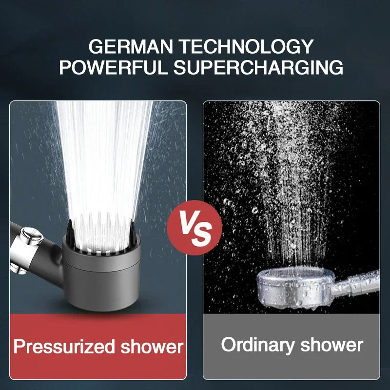 Adjustable High Pressure Shower Head – Filter + Massage Spray