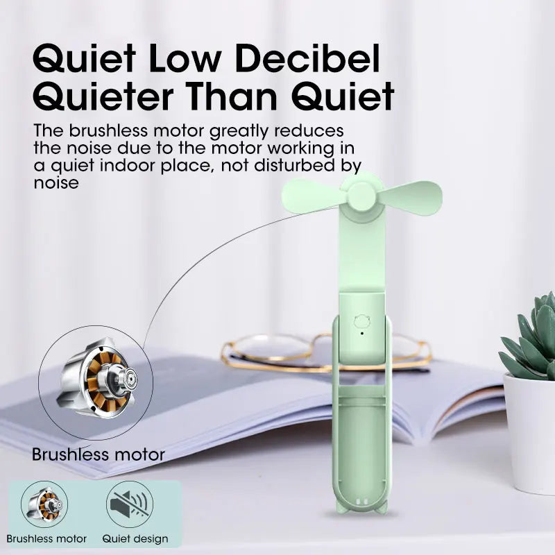 Mini Portable USB Fan – Foldable Handheld Desk Fan 2000mAh