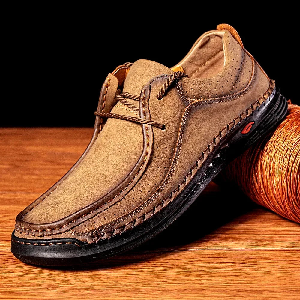 2023 Handmade Leather Casual Sneakers for Men – Comfort, Business, Plus Size