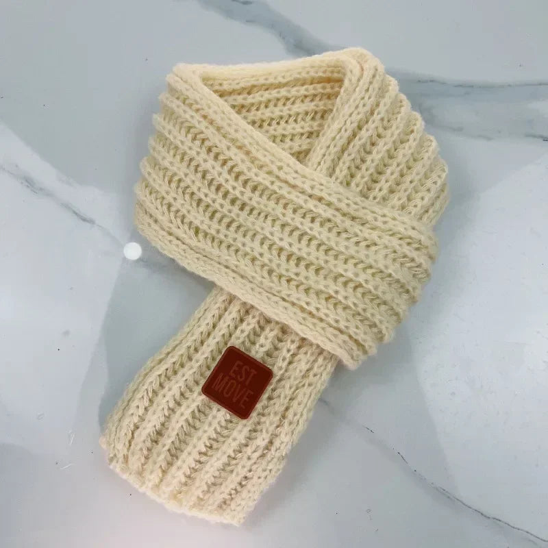 Kids' Autumn Winter Knitted Scarf – Soft Neck Warmer for Boys & Girls