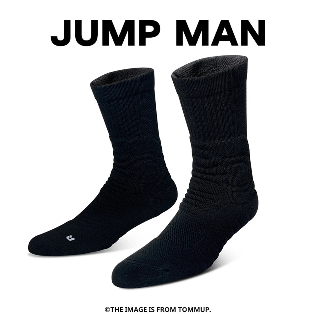 Men’s Basketball Sports Socks Mid-Length Thick Cushion Running Socks