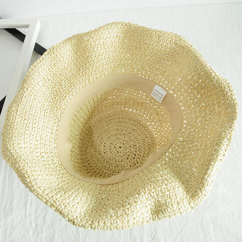 Women’s Wide Brim Sun Hat – Floppy Straw Bucket Hat for Summer