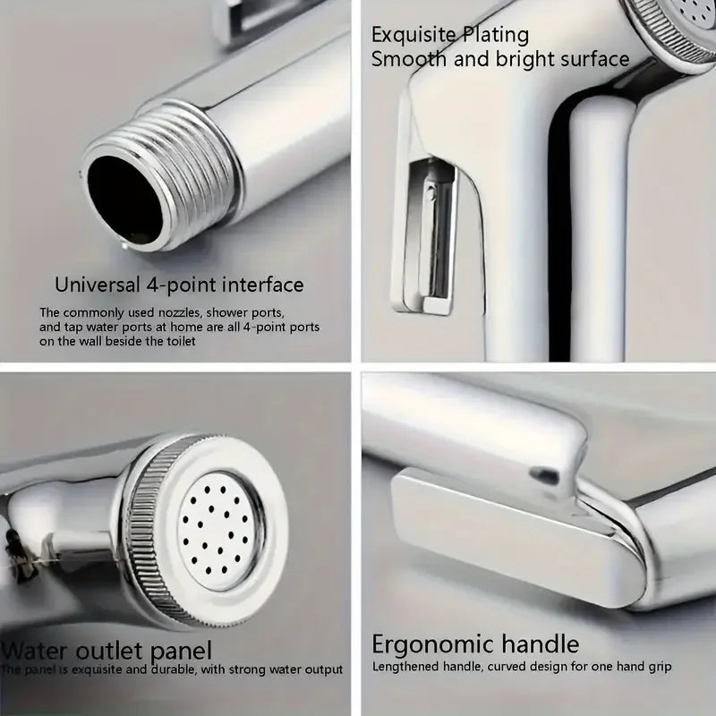 Handheld Toilet Spray Gun — 1-Piece Bathroom Flusher Set
