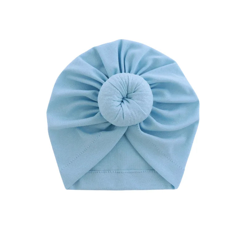 Infant Cotton Turban Hat – Knot Beanie for Baby Girls & Boys