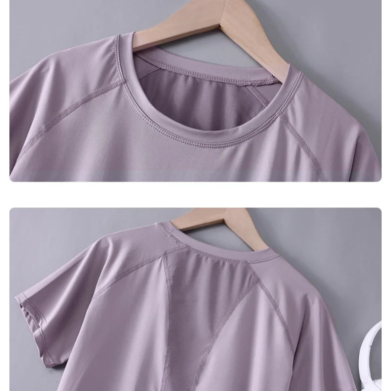 DRUR Women's Yoga Top — Quick-Dry Short Sleeve Gym Workout Shirt