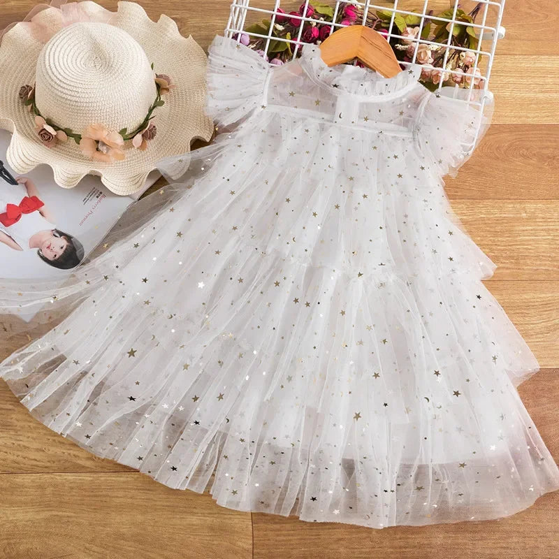 2025 Summer Girls Sequin Princess Dress for 3–8Y