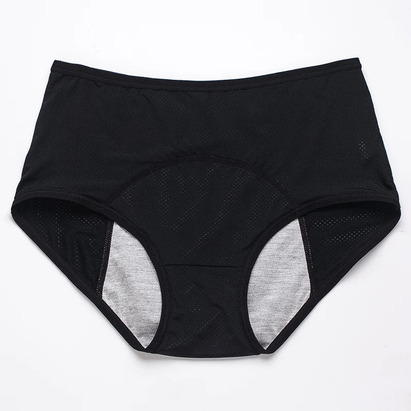 Women’s High-Waist Menstrual Panties – Cotton Leak-Proof Lingerie, Plus Size