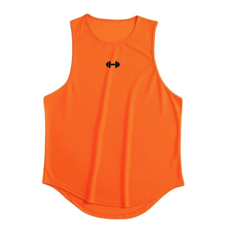 Men’s Quick-Dry Gym Vest — 6 Color Options, Printed Fitness Top