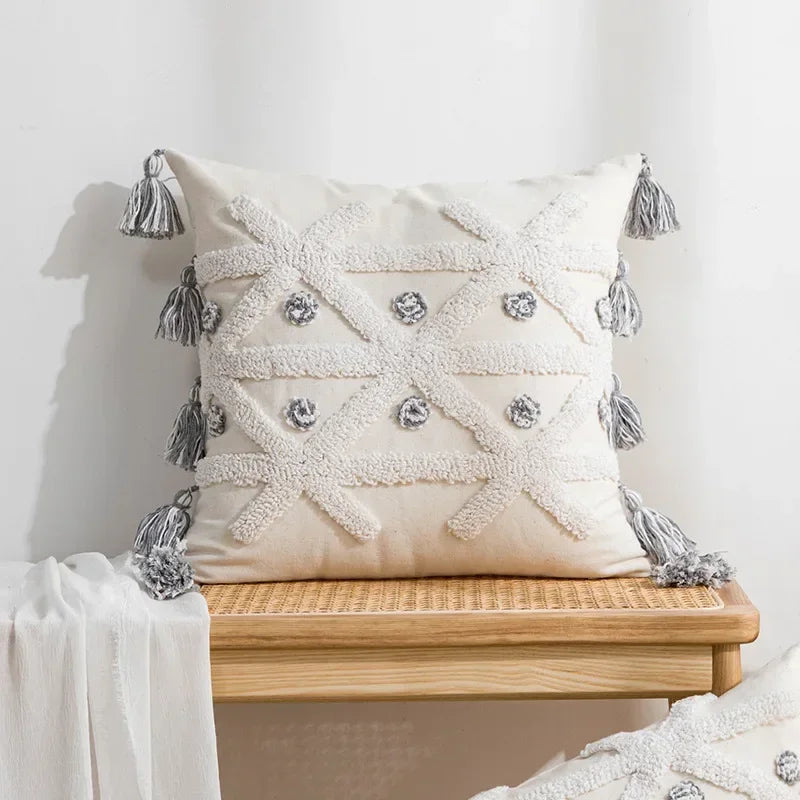 Cotton Embroidered Pillow Cover – Sofa/Home Decor