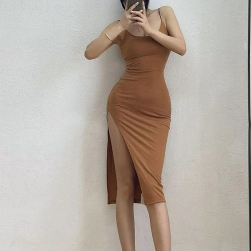 Ricky 2024 Sexy Slim Split Bodycon Dress for Women