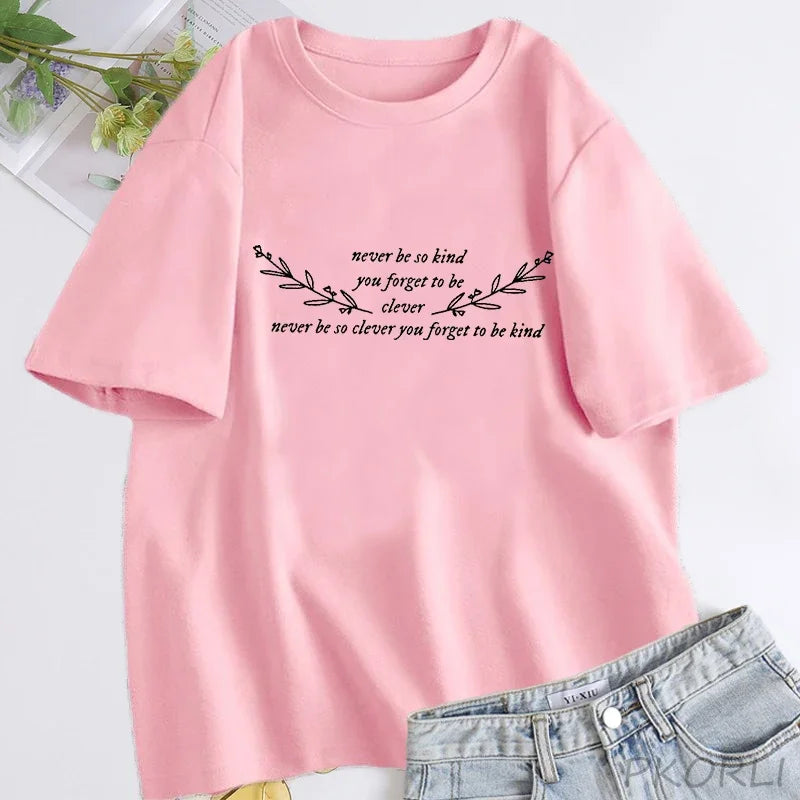 Women’s “Never Be So Clever” Cotton T-Shirt – Short Sleeve Streetwear