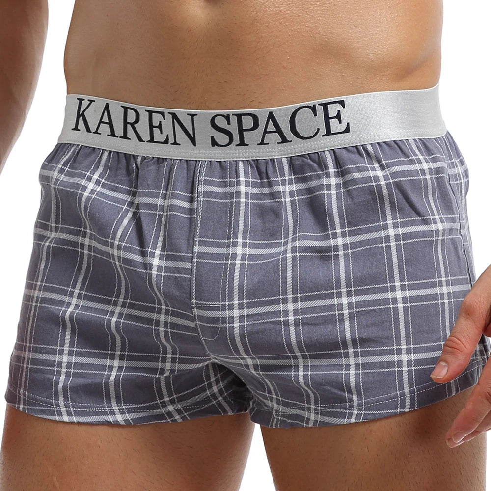Men’s Plaid Boxer Shorts – Cotton Modal, Breathable & Comfortable Sleepwear