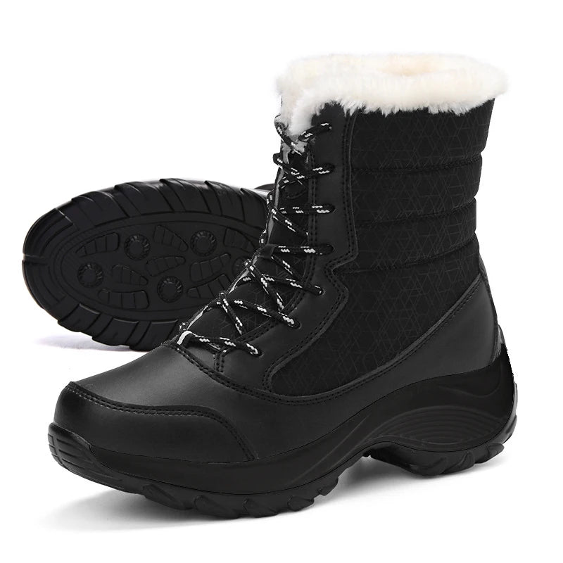 Women's Platform Snow Boots – Non-slip, Fur-Lined, Waterproof, Warm Ankle & Thigh-High Styles