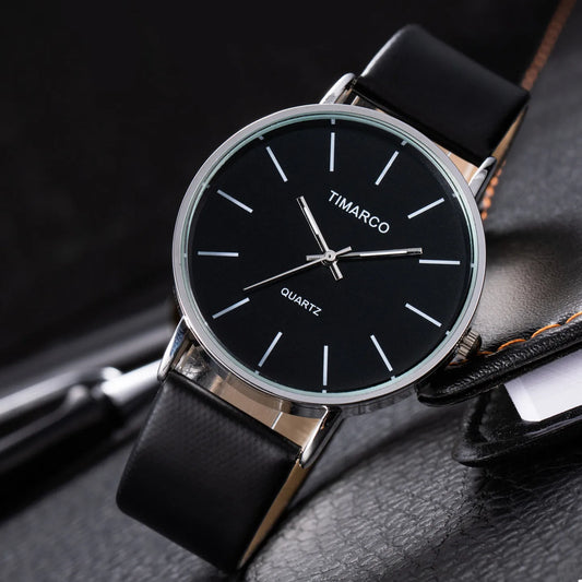 Simple Fashion Metal Round Dial Quartz Watch – Unisex Minimalist