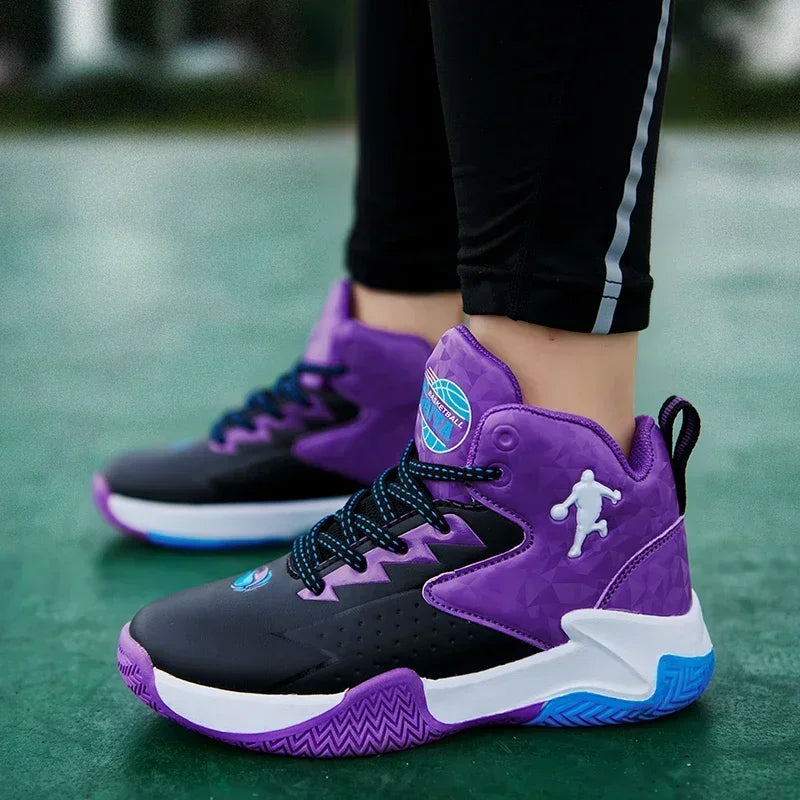 Kids’ Basketball Shoes – Breathable, Non-Slip, Lace-Up Sneakers for Indoor & Outdoor Sports