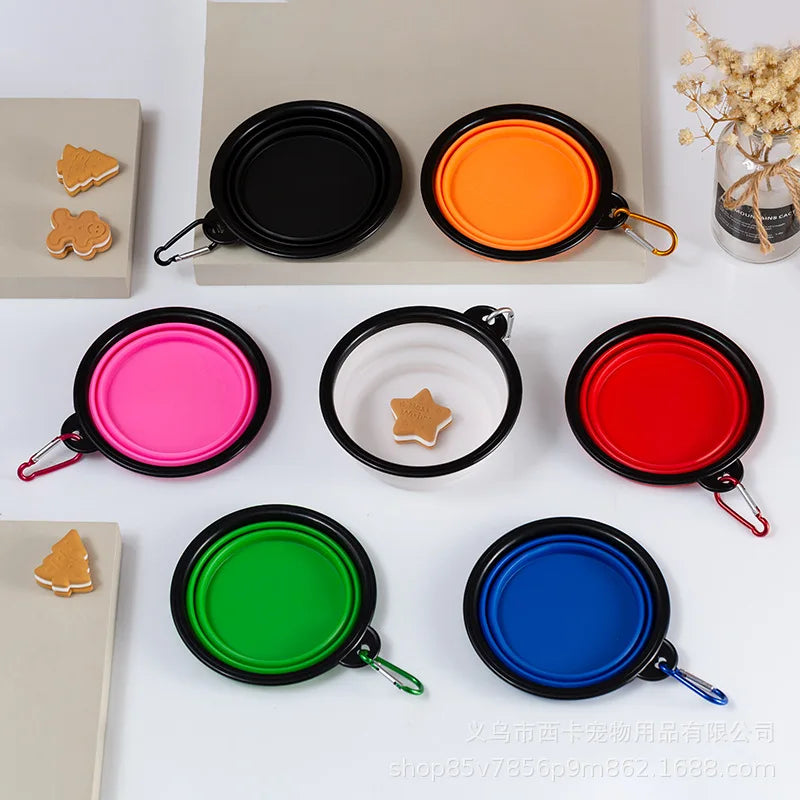 50/1000ml Collapsible Silicone Dog Bowl – Portable Travel Feeder