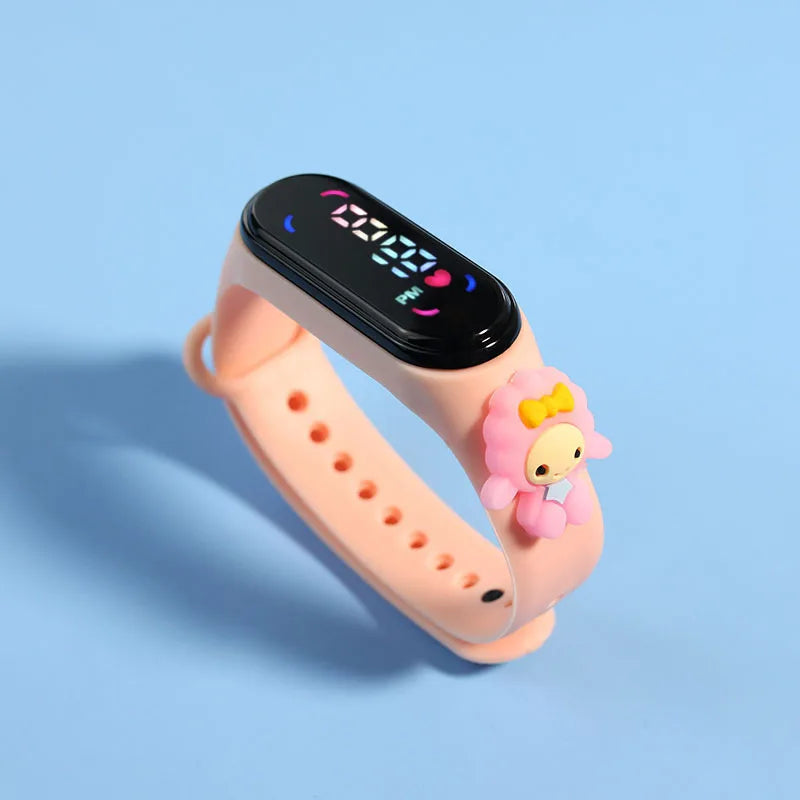Kids' Fashion LED Watch – Mickey & Spiderman Design, Waterproof Sports Bracelet