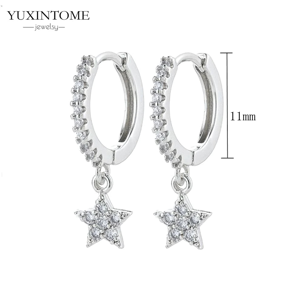 925 Sterling Silver White Zircon Tassel Hoop Earrings — Women’s Luxury Korean Fashion Jewelry 2025