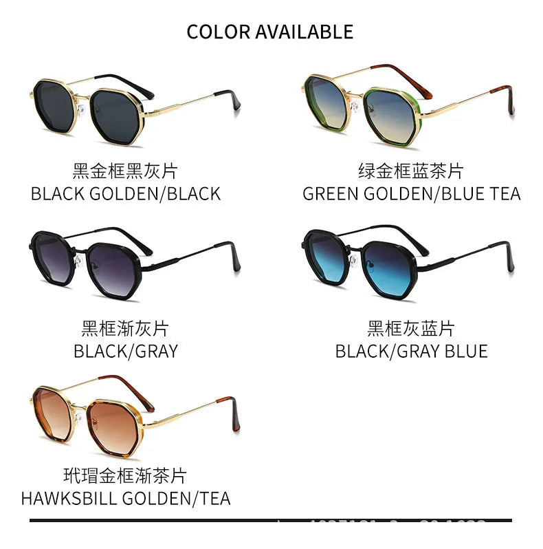 Unisex Retro Square Metal Sunglasses