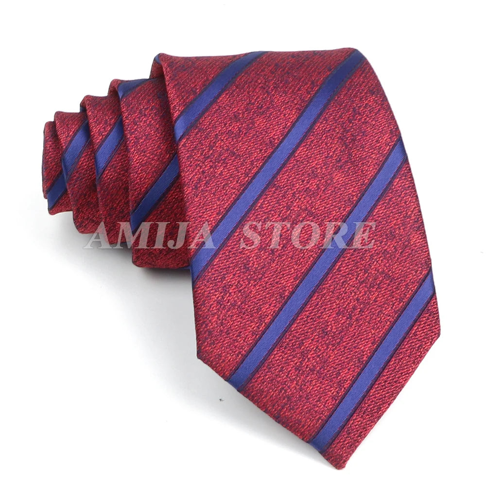 Men’s Jacquard Neck Ties 7cm – Floral & Stripe Design Necktie for Wedding, Party, Business & Daily Wear Gift