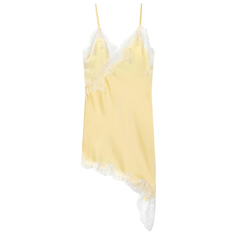 HXAO Women’s Lace Asymmetric Slip Dress – Summer 2025 Sexy Mini