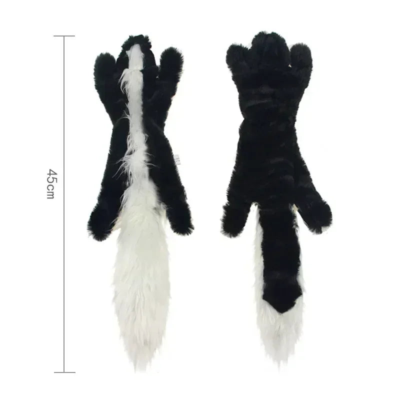 Squeaky Plush Animal Chew Toy for Dogs – Wolf, Rabbit, & Squirrel