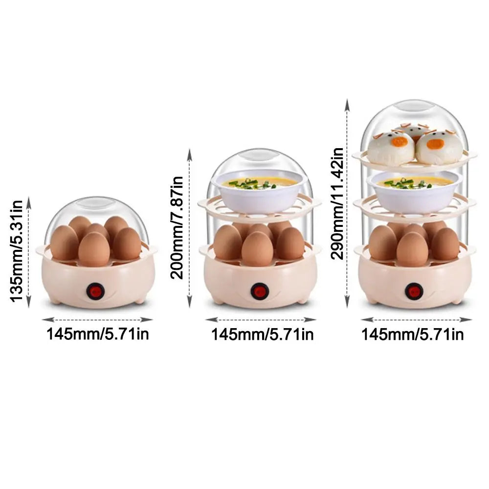 Portable Multi-Layer Egg Boiler – Auto Shut-Off Mini Egg Steamer