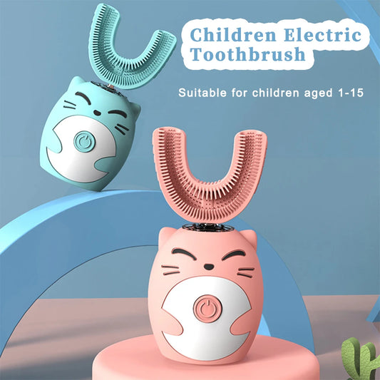 Kids U-Shaped Sonic Electric Toothbrush – 360° USB Rechargeable Cleaner