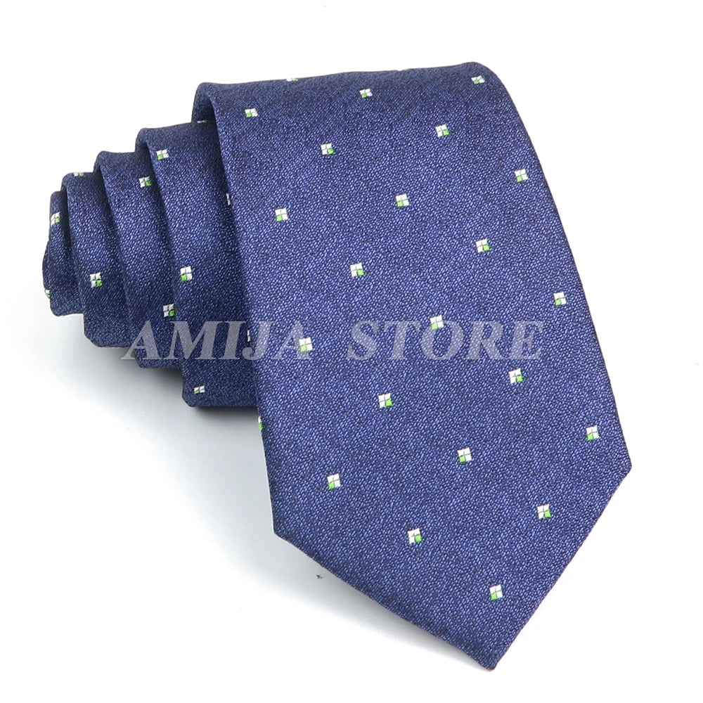 Men’s Jacquard Neck Ties 7cm – Floral & Stripe Design Necktie for Wedding, Party, Business & Daily Wear Gift