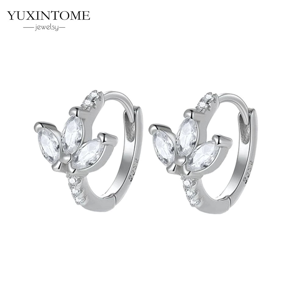 925 Sterling Silver White Zircon Tassel Hoop Earrings — Women’s Luxury Korean Fashion Jewelry 2025