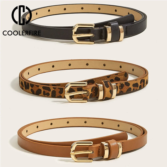 Women’s Fashion PU Leather Belt Designer Black Waist Strap for Dresses CY06