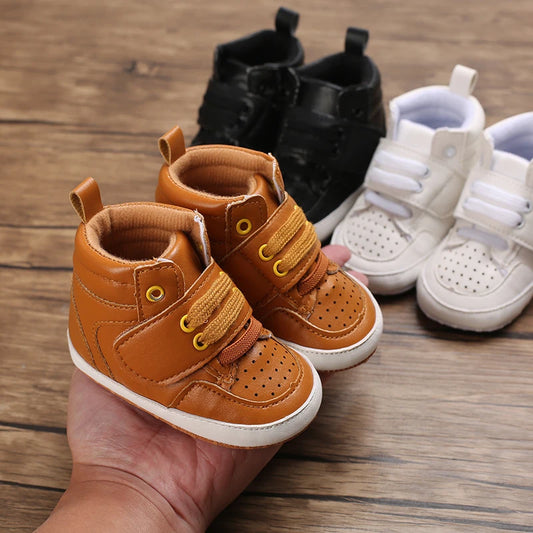 White Soft-Soled Baby Sneakers — Non-Slip Prewalkers for Infant Boys & Girls, Spring Baptism
