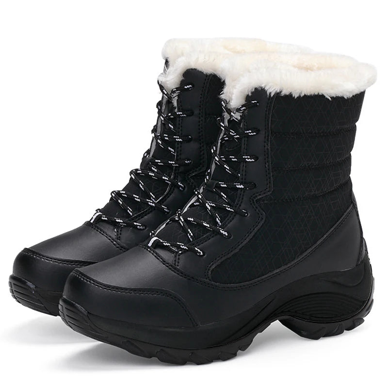 Women's Platform Snow Boots – Non-slip, Fur-Lined, Waterproof, Warm Ankle & Thigh-High Styles