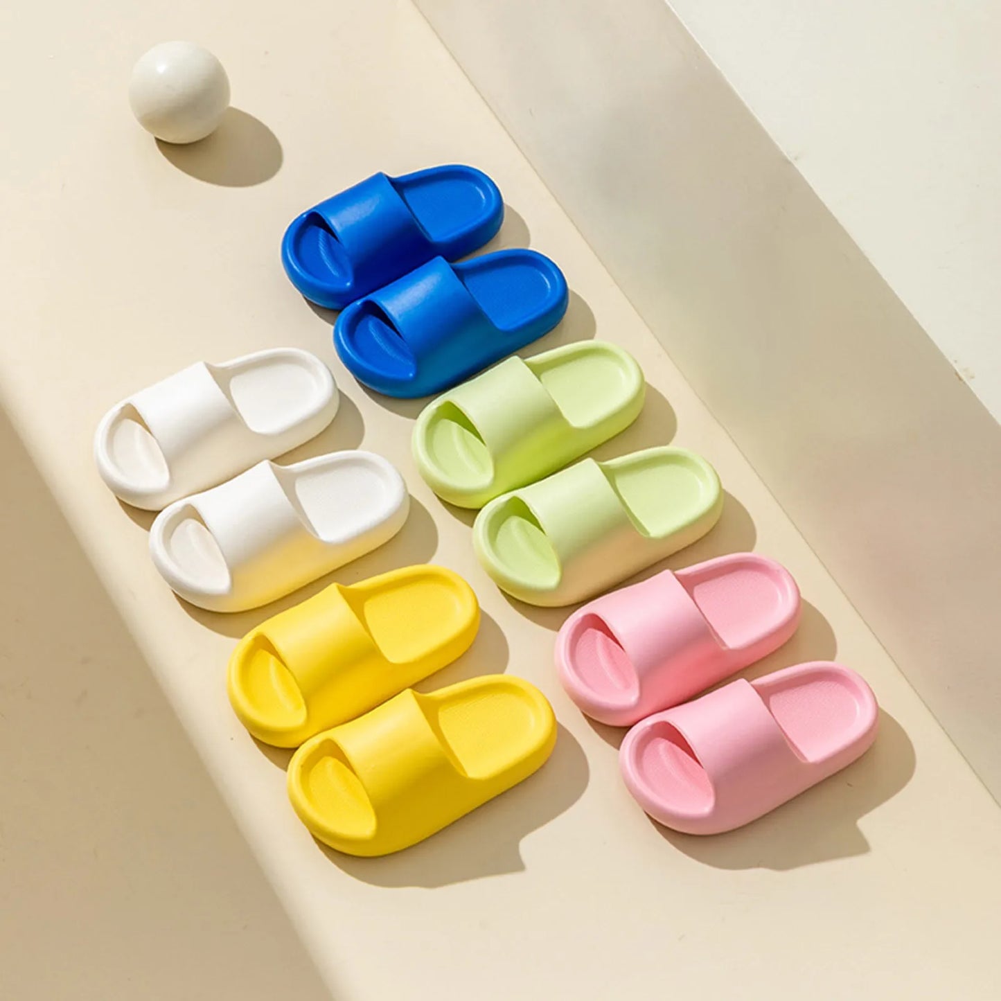 Children’s Summer Bathroom Slippers – Solid Color, Soft Anti-Slip Home Shoes for Boys & Girls (Ages 7–12)