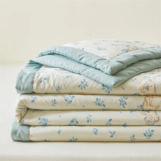 2025 Cotton Summer Quilt – Lightweight, Skin-Friendly, Ultra-Soft Printed Comforter/Blanket